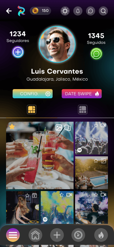 Perfil social y estadísticas del usuario